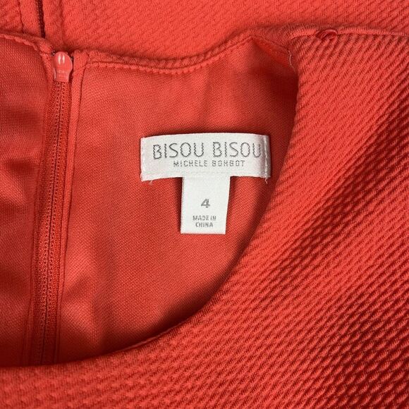 BISOU BISOU Michelle Bohbot‎ Bodycon Short Dress Salmon Womens Size 4 (L10273) - Picture 6 of 9